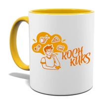 Fototasse mit Druck, gelb