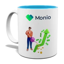 Kaffeetasse mit Druck, hellblau