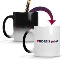 Zaubertasse mit Druck, weiß